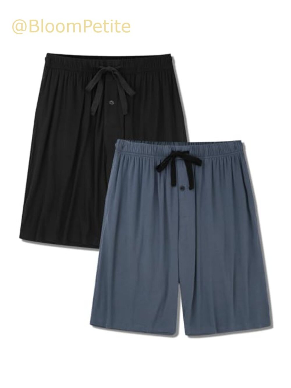 Men's Bamboo Viscose Sleep Lounge Shorts 2 Pack Pockets
